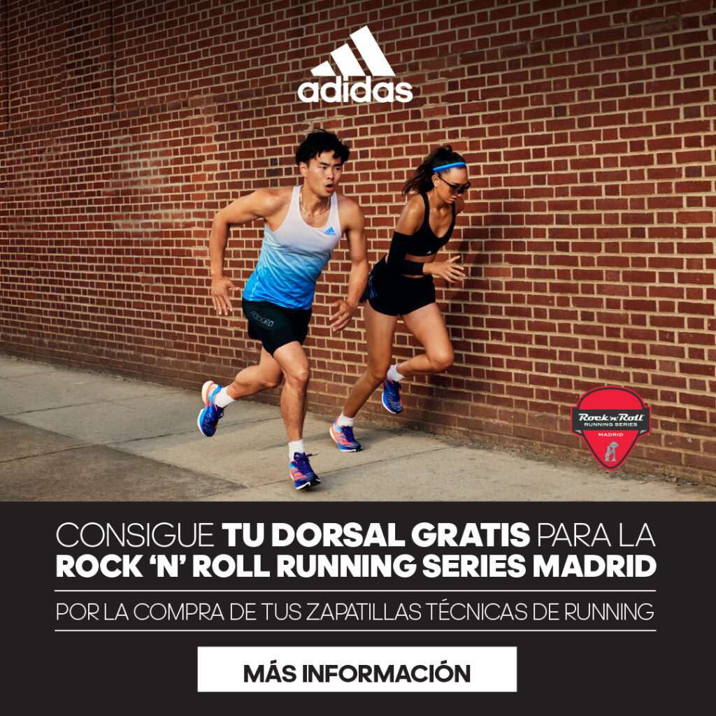 Camino síndrome Prevención Consigue tu dorsal gratis comprando zapatillas adidas - Zurich Rock 'n'  Roll Running Series Madrid