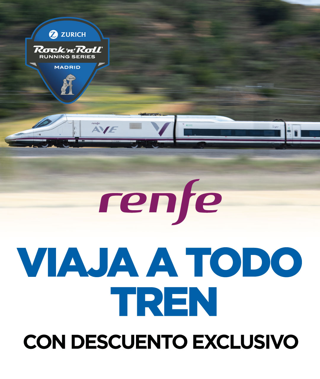 Viaja al Zurich Rock´n´Roll Running Series Madrid con descuento con RENFE