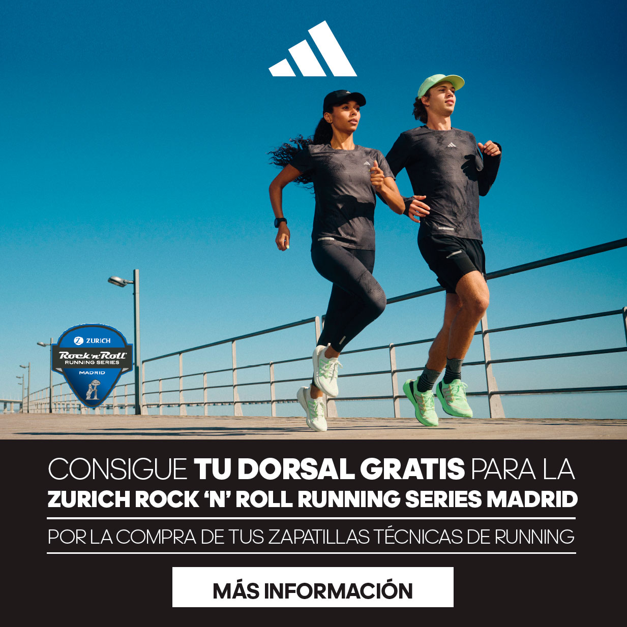 Consigue tu dorsal gratis con adidas para el Zurich Rock´n´Roll Running Series Madrid